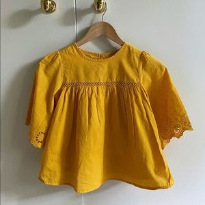 Cat & Jack big girls gold boho eyelet blouse